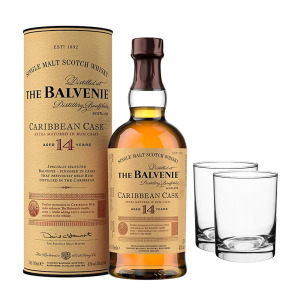 Balvenie Caribbean Cask 14Y Single Malt Scotch Whisky 700ml + 2 Glasses