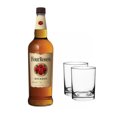 Four Roses Bourbon 700ml + 2 Glasses