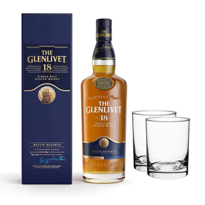 Glenlivet 18Y Single Malt Scotch Whisky 700 + 2 Glasses