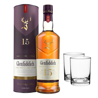 Glenfiddich 15Y 700 + 2 Glasses