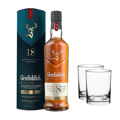 Glenfiddich 18Y 700 + 2 Glasses