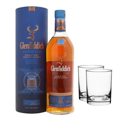 Glenfiddich Reserve Cask Single Malt Scotch Whisky 1000 + 2 Glasses