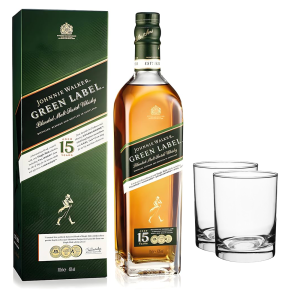 Johnnie Walker Green Label 700 + 2 Glasses