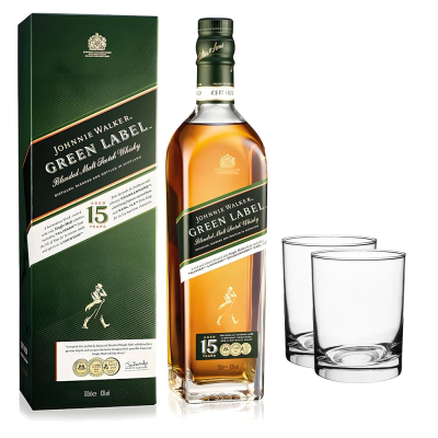 Johnnie Walker Green Label 700 + 2 Glasses