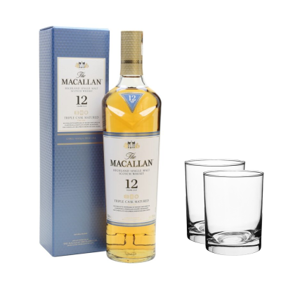 Macallan 12Y Triple Cask 700 + 2 Glasses