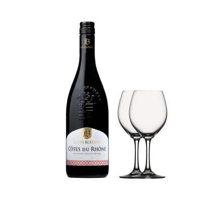 Louis Bernard Cotes Du Rhone 2020 750ml + 2 Galsses