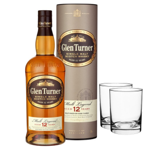 Glen Turner 12 Years Single Malt Scotch Whisky 700ml + 2 Glasses