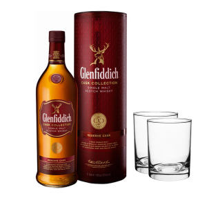 Glenfiddich Cask Collection Reverse Cask 1000ml + 2 Glasses