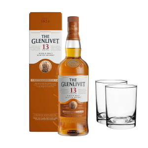 Glenlivet 13Y Single Malt Scotch Whisky 700ml + 2 Glasses